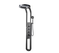 Modern High-End Shower Panel System - Rainfall Head, SPA Massage Jets, Waterfall Flow, LED Display, White Finish(Gray)