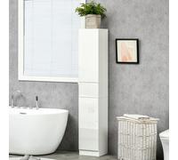 Kleankin High Gloss Tall Bathroom Cabinet - White, White