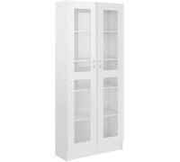 Modern High Gloss White Vitrine Cabinet186cm Book & Display Shelving Unit for Living Room & Office Storage Stylish Home Decor & Floor File Organizer