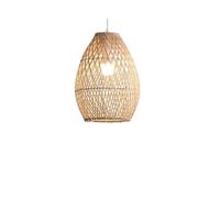 Modern Hollow Ceiling Suspended Lighting 1 Light Woven Lampshade for Living Room Rural Bamboo Ceiling Pendant Light Fixture Japanese Style Pendant Lamp Kit for Restaurant Bar Coffee Shop