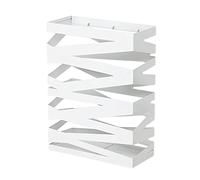 Modern Hollow Out Metal Umbrella Holder Stand for Office Apartment Patio Rectangular Freestanding Design with Bucket for Hall Indoor Organization Solution