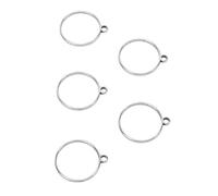 Modern Hollow Round Open Back Bezel Pendants 22mm Stainless Steel for Artistic Resin Jewelry 5 Pack (Steel Color 5pcs)