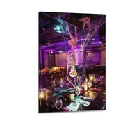Modern Home Aesthetics Canvas Wall Decor Posters- Halloween Poster The Party Scene With Hanging Skeletons And Spider Web Decorations Is Fantastic And Has Festival Atmosphere Halloween Decorations 08x