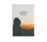 Modern Home Aesthetics Canvas Wall Decor Posters- Religious Poster Figure at Sunset with Religious Words Full of Healing Vibe Painting 20x30inch(50x75cm) Unframe-style