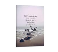 Modern Home Aesthetics Canvas Wall Decor Posters- Religious Poster For Though I Fall, I Will Rise Again Though I Sit in Darkness The Lord Will Be My Light. from Micah 78 Full of Hopeful And Powerful
