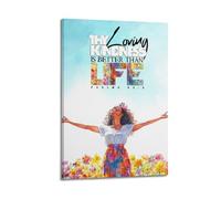 Modern Home Aesthetics Canvas Wall Decor Posters- Religious Poster Thy Loving Kindness Is Better Than Life (from Psalms 633) Full of Grateful And Praise - Worthy Vibe Painting 12x18inch(30x45cm) Fram