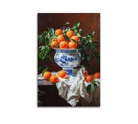 Modern Home Bedroom Wall Art Hanging Paintings Printed Canvas Vintage Fruit Oranges Still Life Painting Wall Decoration 12x18inch(30x45cm)