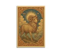 Modern Home Canvas Wall Decor Aesthetic Living Space Posters Animal Poster Aries Mythical Beast Cute And Healing Adding Childlike Fun to Children's Rooms Art 08x12inch(20x30cm) Unframe-style