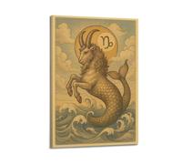 Modern Home Canvas Wall Decor Aesthetic Living Space Posters Animal Poster Capricorn Mythical Beast Cute And Healing Adding Childlike Fun to Children's Rooms Art 24x36inch(60x90cm) Frame-style
