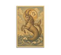 Modern Home Canvas Wall Decor Aesthetic Living Space Posters Animal Poster Capricorn Mythical Beast Cute And Healing Adding Childlike Fun to Children's Rooms Art 20x30inch(50x75cm) Unframe-style