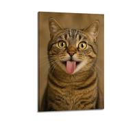 Modern Home Canvas Wall Decor Aesthetic Living Space Posters Animal Poster Funny Cat Decor Lively Vibe Creator Painting 16x24inch(40x60cm) Frame-style