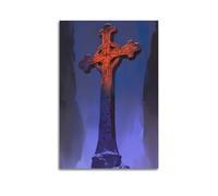 Modern Home Canvas Wall Decor Aesthetic Living Space Posters Art Poster Mysterious Retro Cross Creative Canvas Painting 16x24inch(40x60cm) Unframe-style