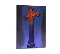 Modern Home Canvas Wall Decor Aesthetic Living Space Posters Art Poster Mysterious Retro Cross Creative Canvas Painting 16x24inch(40x60cm) Frame-style