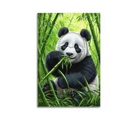 Modern Home Canvas Wall Decor Aesthetic Living Space Posters Art Poster Panda And Bamboo Forest Landscape Creative Canvas Painting 16x24inch(40x60cm) Unframe-style