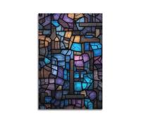 Modern Home Canvas Wall Decor Aesthetic Living Space Posters Creative Poster Colorful Glass Mosaic Full of Artistic Sense 24x36inch(60x90cm) Unframe-style