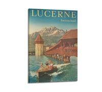 Modern Home Canvas Wall Decor Aesthetic Living Space Posters Landscape Poster Beauty of Lucerne Beautiful And Romantic Adding An Artistic Atmosphere to Living Rooms Art 08x12inch(20x30cm) Frame-style