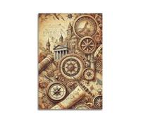 Modern Home Canvas Wall Decor Aesthetic Living Space Posters Landscape Poster Collection of Retro Historical Elements Mysterious And Shocking Adding A Fantasy Atmosphere to Studies Art 16x24inch(40x60