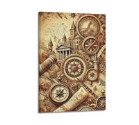 Modern Home Canvas Wall Decor Aesthetic Living Space Posters Landscape Poster Collection of Retro Historical Elements Mysterious And Shocking Adding A Fantasy Atmosphere to Studies Art 24x36inch(60x90