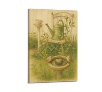Modern Home Canvas Wall Decor Aesthetic Living Space Posters Landscape Poster Garden Scene Cute And Healing Adding Childlike Fun to Children's Rooms Art 12x18inch(30x45cm) Frame-style