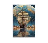 Modern Home Canvas Wall Decor Aesthetic Living Space Posters Landscape Poster Global Sail Mysterious And Shocking Adding A Fantasy Atmosphere to Studies Art 24x36inch(60x90cm) Unframe-style