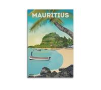 Modern Home Canvas Wall Decor Aesthetic Living Space Posters Landscape Poster Mauritius Beach Palm Tree Tropical Decor Vacation Vibes Giver Painting 24x36inch(60x90cm) Unframe-style