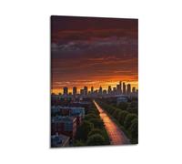Modern Home Canvas Wall Decor Aesthetic Living Space Posters Landscape Poster Wall Art Of Beautiful City Roads At Sunset 08x12inch(20x30cm) Frame-style
