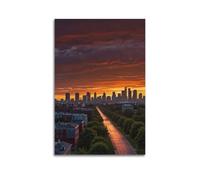 Modern Home Canvas Wall Decor Aesthetic Living Space Posters Landscape Poster Wall Art Of Beautiful City Roads At Sunset 20x30inch(50x75cm) Unframe-style