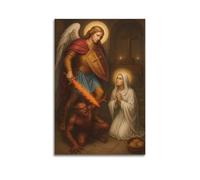 Modern Home Canvas Wall Decor Aesthetic Living Space Posters Religious Poster Archangel Protecting Decor Divine Vibe Creator Painting 16x24inch(40x60cm) Unframe-style