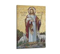 Modern Home Canvas Wall Decor Aesthetic Living Space Posters Religious Poster Good Shepherd Holy Image Solemn And Sacred Adding A Solemn Atmosphere to Prayer Rooms Ar 08x12inch(20x30cm) Frame-style