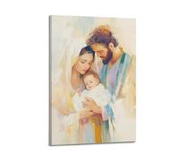 Modern Home Canvas Wall Decor Aesthetic Living Space Posters Religious Poster Holy Family Decor Warm Vibe Bringer Painting 12x18inch(30x45cm) Frame-style