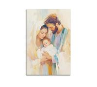Modern Home Canvas Wall Decor Aesthetic Living Space Posters Religious Poster Holy Family Decor Warm Vibe Bringer Painting 20x30inch(50x75cm) Unframe-style