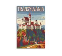 Modern Home Canvas Wall Decor Aesthetic Living Space Posters Travel Poster Transylvania Castle Decor Mysterious Vibe Creator Painting 16x24inch(40x60cm) Unframe-style