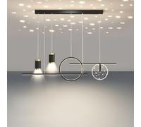 Modern Home Creative Decoration LED Linear Pendant Lamp for Dining Room 41W Dimmable Long Strip Linear with Projector Stars White Ceiling Pendant Lamp for Dining Room Restaurant