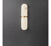 Modern Home Decoration 9W LED Linear Wall Light Faux Marble Long Strip Wall Lamp Brass Wall Sconce Black Vanity Light Bar White Alabaster Lighting Fixture for Bedroom Living Room Foyer Porch