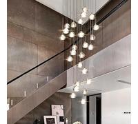 Modern Home Decoration Crystal Chandelier, Stair Lamp, Living Room Pendant Lights, Interior Lighting(10 Heads,Warm White)