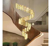 Modern Home Decoration Crystal Chandelier, Stair Lamp, Living Room Pendant Lights, Interior Lighting(18 Head,Chrome_Cold White)