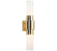 Modern Home Decoration Linear Bathroom Wall Sconce up down Indoor 7W Dimming Led Wall Light Double 2-Light Vanity Lights for Mirror Cylinder Long Bar Clear Glass Wall Lamp for Bedroom/1 Ligh