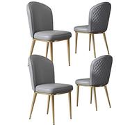 Modern Home Dining Chairs Set of 4 Living Room Corner Kitchen Counter with Gold Metal Legs