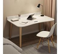 Modern Home Office Computer Desk with Drawers Multipurpose Writing Table No Assembly Required 39.5" L x 19.5" W x 29" H White Wood Workstation for Study and Work