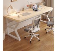 Modern Home Office Gaming Desk 180x60cm 2.5cm Thick Top Supports 150kg Study Table for Gaming & Work Stylish Milk Coffee Color Ergonomic Design