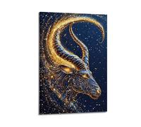 Modern Home Print Wall Art Canvas Poster -Animal Poster The Outline of The Taurus Under The Starry Sky Is Gilded And Super Dreamy Art Decorative Painting 12x18inch(30x45cm) Frame-style