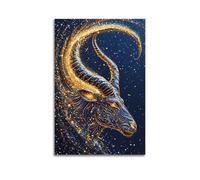 Modern Home Print Wall Art Canvas Poster -Animal Poster The Outline of The Taurus Under The Starry Sky Is Gilded And Super Dreamy Art Decorative Painting 08x12inch(20x30cm) Unframe-style