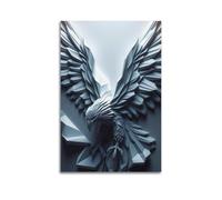 Modern Home Print Wall Art Canvas Poster -Art Poster Metal - Textured Eagle Majestic And Dominant Stunning Canvas Painting 16x24inch(40x60cm) Unframe-style