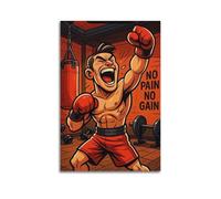 Modern Home Print Wall Art Canvas Poster -Boxing Guy Poster Shouting Boxer in Gym Fuels Motivation Decor Painting 20x30inch(50x75cm) Unframe-style