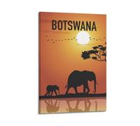 Modern Home Print Wall Art Canvas Poster -City Poster Botswana Scenery Is Super African - Style Show Harmony Between Nature And Animals Add Exotic Style To Space Decorative Painting 12x18inch(30x45cm)