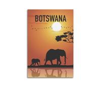 Modern Home Print Wall Art Canvas Poster -City Poster Botswana Scenery Is Super African - Style Show Harmony Between Nature And Animals Add Exotic Style To Space Decorative Painting 24x36inch(60x90cm)