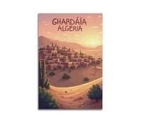 Modern Home Print Wall Art Canvas Poster -City Poster Ghardaia Algeria Desert Town Decorative Art 20x30inch(50x75cm) Unframe-style