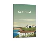 Modern Home Print Wall Art Canvas Poster -City Poster Seaside Town In Scotland Is Super Quiet Full Of Literary Atmosphere Add Quiet Atmosphere To Space Decorative Painting 24x36inch(60x90cm) Frame-sty