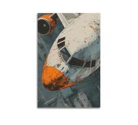 Modern Home Print Wall Art Canvas Poster -Creative Poster Cityscape Airplane Decor Dynamic Vibe Bringer Painting 16x24inch(40x60cm) Unframe-style
