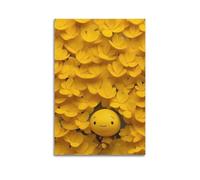 Modern Home Print Wall Art Canvas Poster -Creative Poster Yellow Flowers Smile Cute Healing Canvas Decor 12x18inch(30x45cm) Unframe-style